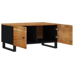 Berkfield Home Coffee Table 80x50x40 cm Solid Wood Acacia&Engineered Wood in Brown - Size: 80 x 50 x 40 cm - thumbnail 5
