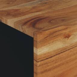Berkfield Home Coffee Table 80x50x40 cm Solid Wood Acacia&Engineered Wood in Brown - Size: 80 x 50 x 40 cm - thumbnail 7