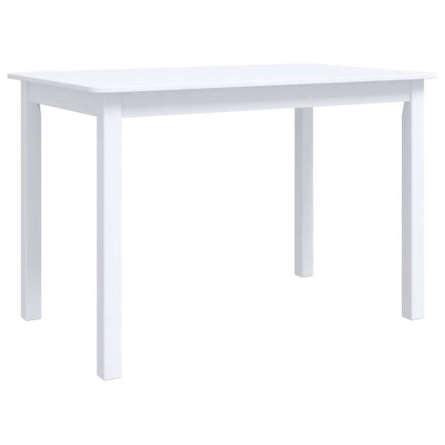 Berkfield Home Dining Table White 114x71x75 cm Solid Rubber Wood - Size: 114 x 71 x 75 cm - image 1
