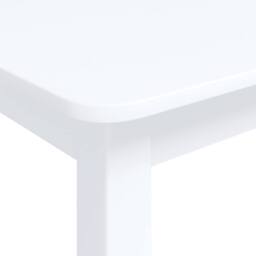 Berkfield Home Dining Table White 114x71x75 cm Solid Rubber Wood - Size: 114 x 71 x 75 cm - thumbnail 5