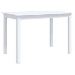 Berkfield Home Dining Table White 114x71x75 cm Solid Rubber Wood - Size: 114 x 71 x 75 cm - thumbnail 1