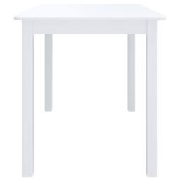 Berkfield Home Dining Table White 114x71x75 cm Solid Rubber Wood - Size: 114 x 71 x 75 cm - thumbnail 4