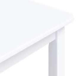 Berkfield Home Dining Table White 114x71x75 cm Solid Rubber Wood - Size: 114 x 71 x 75 cm - thumbnail 6