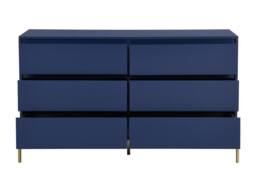 Vente-unique 6-Drawer Chest Of Drawers - MDF & Metal - Gloss Blue & Gold - thumbnail 7