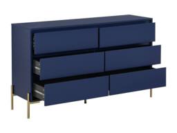 Vente-unique 6-Drawer Chest Of Drawers - MDF & Metal - Gloss Blue & Gold - thumbnail 5