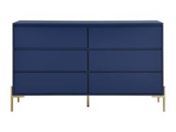 Vente-unique 6-Drawer Chest Of Drawers - MDF & Metal - Gloss Blue & Gold - thumbnail 6