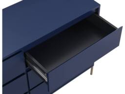Vente-unique 6-Drawer Chest Of Drawers - MDF & Metal - Gloss Blue & Gold - thumbnail 9