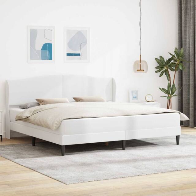 Berkfield Home Bed Frame with Headboard White 180 x 200 cm Faux Leather - image 1