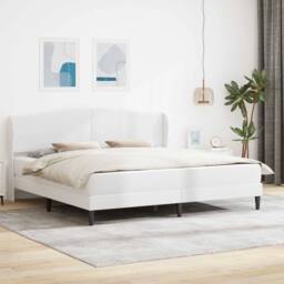 Berkfield Home Bed Frame with Headboard White 180 x 200 cm Faux Leather