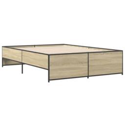 Berkfield Home Bed Frame without Mattress Sonoma Oak 120x200 cm in Light Tan - Size: Small Double - thumbnail 6