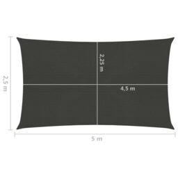 Berkfield Home Sunshade Sail 160 g/m ² Anthracite 2.5x5 m HDPE in Black - thumbnail 6