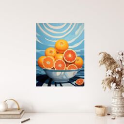 "Wee Blue Coo Wall Art Print The Orange Bowl Fruity Bright Kitchen Living Room - Size: W18"" x H24""" - thumbnail 4