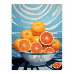 "Wee Blue Coo Wall Art Print The Orange Bowl Fruity Bright Kitchen Living Room - Size: W18"" x H24""" - thumbnail 1