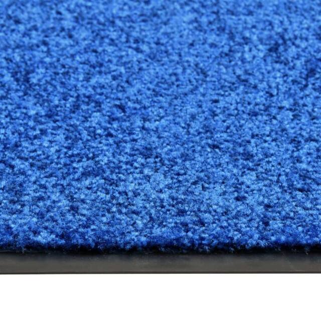 Berkfield Home Pliable Doormat Washable Blue 90x120 cm - image 1