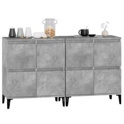 Berkfield Home Sideboard 2 pcs Concrete Grey 60x35x70 cm Engineered Wood - Size: 60 x 35 x 70 cm - thumbnail 4