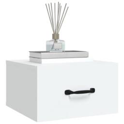 Berkfield Home Stunning Wall-mounted Bedside Cabinet White 35x35x20 cm - Size: 35 x 35 x 20 cm - thumbnail 4
