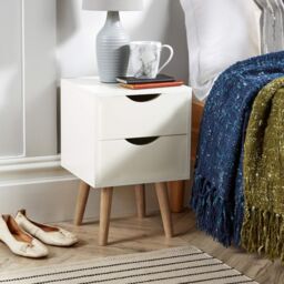 Home Source Boden 1 Drawer Bedside Table Storage Unit in White - thumbnail 1