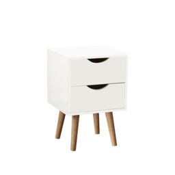 Home Source Boden 1 Drawer Bedside Table Storage Unit in White - thumbnail 8