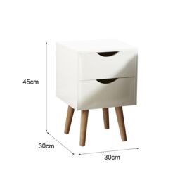 Home Source Boden 1 Drawer Bedside Table Storage Unit in White - thumbnail 9