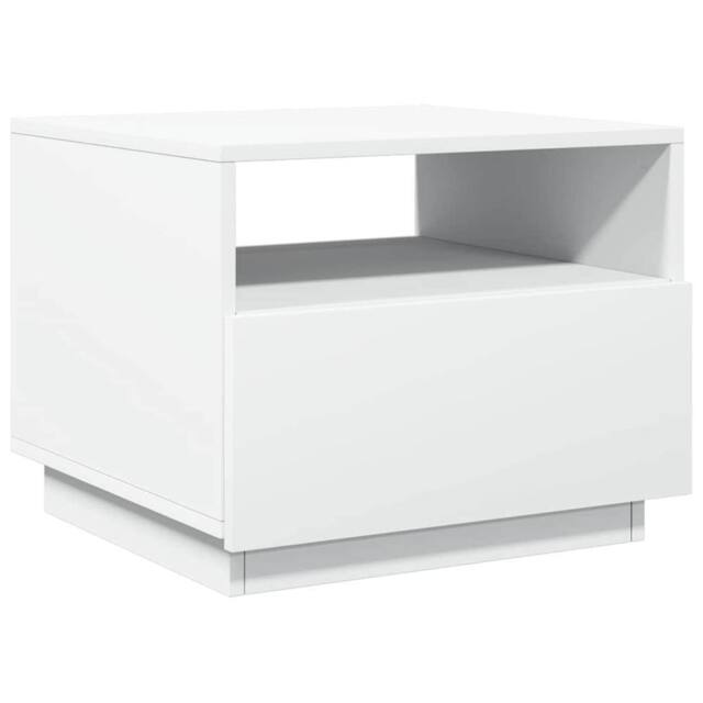 Berkfield Home Modern Coffee Table with LED Lights White 50x49x40 cm - Size: 50 x 49 x 40 cm - image 1