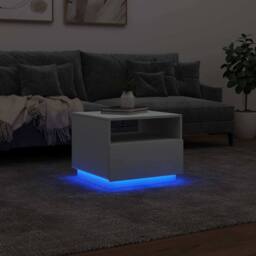 Berkfield Home Modern Coffee Table with LED Lights White 50x49x40 cm - Size: 50 x 49 x 40 cm - thumbnail 5