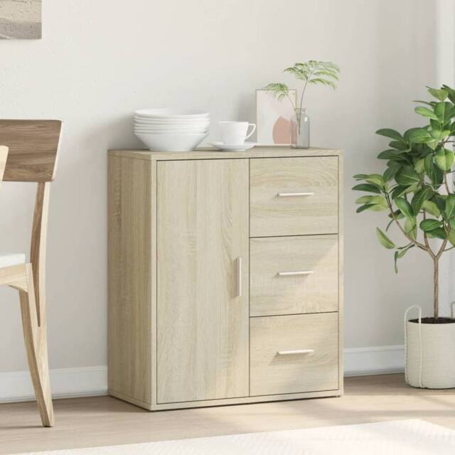 Berkfield Home Sideboard Sonoma Oak 60x31x70 cm Engineered Wood in Light Oak - Size: 60 x 31 x 70 cm - image 1