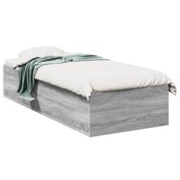 Berkfield Home Modern Bed Frame Frame Grey Sonoma 75x190 cm Small Single Wood - thumbnail 3