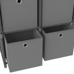 Berkfield Home 6-Cube Display Shelf with Boxes Grey 103x30x72.5 cm Fabric - thumbnail 6