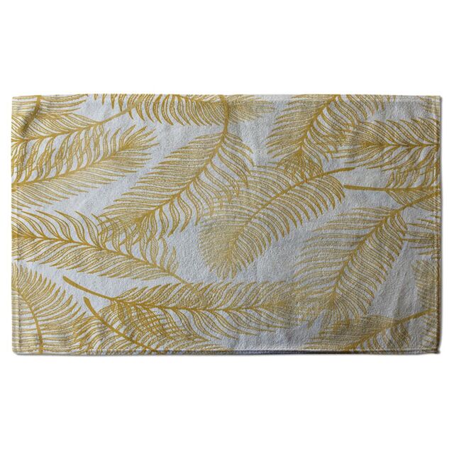 Benjamin Tate Design Golden Leaves Soft Bath Towel in Gold - image 1