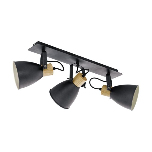 Loops Flush Ceiling Light Colour Anthracite Cream White Brown Shade Bulb E27 3x40W - image 1