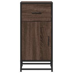 Berkfield Home Sideboard Brown Oak 35.5x35x76 cm Engineered Wood & Metal - thumbnail 4