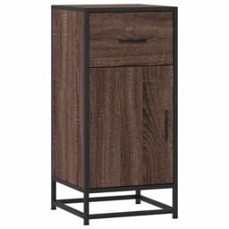 Berkfield Home Sideboard Brown Oak 35.5x35x76 cm Engineered Wood & Metal - thumbnail 2