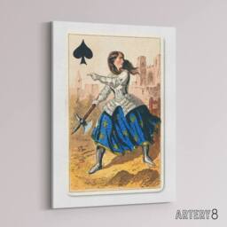 "Artery8 E Le Tellier Joan of Arc Queen of Spades Canvas Wall Art Print - Size: W12"" x H16""" - thumbnail 2