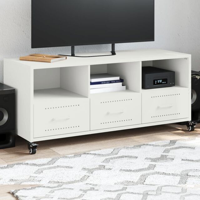 Berkfield Home TV Cabinet White 100.5x39x43.5 cm Steel - image 1