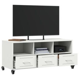 Berkfield Home TV Cabinet White 100.5x39x43.5 cm Steel - thumbnail 5