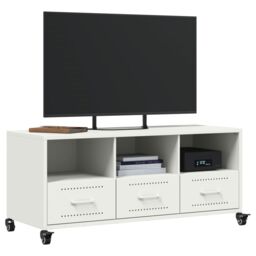 Berkfield Home TV Cabinet White 100.5x39x43.5 cm Steel - thumbnail 4