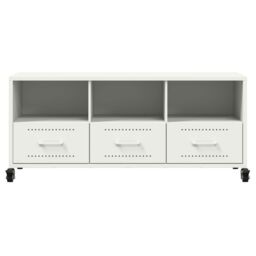 Berkfield Home TV Cabinet White 100.5x39x43.5 cm Steel - thumbnail 6