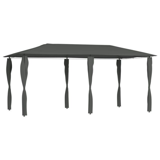 Berkfield Home Gazebo with Post Covers 3x6x2.6 m Anthracite 160 g/m ² in Black - image 1