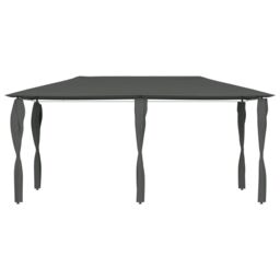 Berkfield Home Gazebo with Post Covers 3x6x2.6 m Anthracite 160 g/m ² in Black - thumbnail 2
