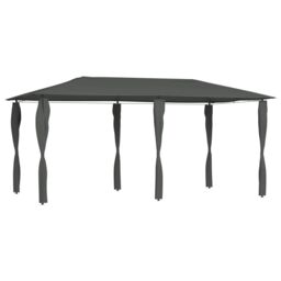 Berkfield Home Gazebo with Post Covers 3x6x2.6 m Anthracite 160 g/m ² in Black - thumbnail 1