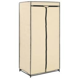 Berkfield Home Wardrobe Cream 75x50x160 cm - Size: 75 x 50 x 160 cm - thumbnail 2