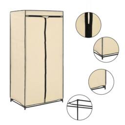Berkfield Home Wardrobe Cream 75x50x160 cm - Size: 75 x 50 x 160 cm