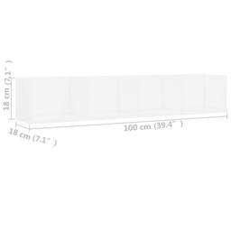 Berkfield Home Durable CD Wall Shelf White 100x18x18 cm Engineered Wood - Size: 100 x 18 x 18 cm - thumbnail 6