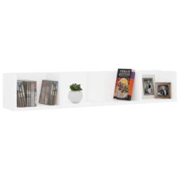 Berkfield Home Durable CD Wall Shelf White 100x18x18 cm Engineered Wood - Size: 100 x 18 x 18 cm