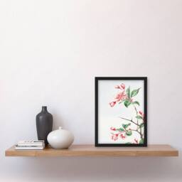 Artery8 Megata Morikaga Framed Wall Art Print Kaido Crabapple Flower Bloom in Pink - Size: A4 - thumbnail 2