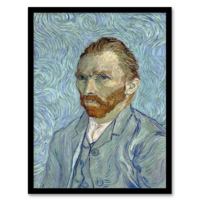 Artery8 Vincent van Gogh Framed Wall Art Print Artist 1889 Self Portrait in Blue - Size: A4 - image 1