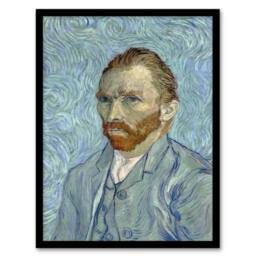 Artery8 Vincent van Gogh Framed Wall Art Print Artist 1889 Self Portrait in Blue - Size: A4 - thumbnail 1