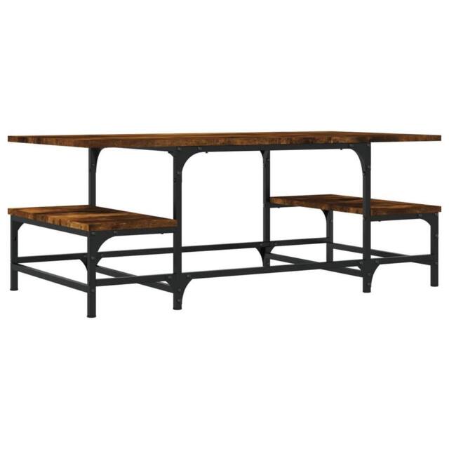Berkfield Home Coffee Table Smoked Oak 100x50.5x40 cm Engineered Wood in Brown - image 1