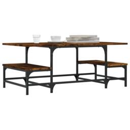 Berkfield Home Coffee Table Smoked Oak 100x50.5x40 cm Engineered Wood in Brown - thumbnail 3