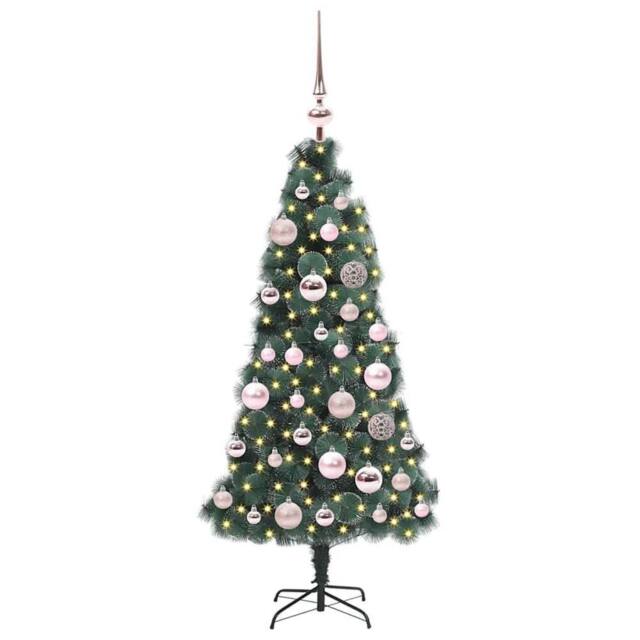 Berkfield Home Elegant Artificial Pre-lit Christmas Tree with Ball Set Green 120 cm - image 1